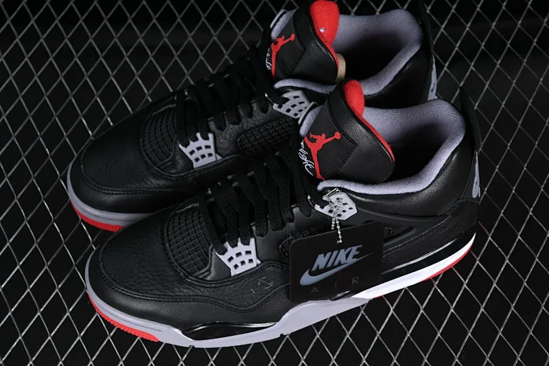 All categories Air Jordan Jordan series basketball shoes Air Jordan 4 foreign trade version Air Jordan 4 Retro "Bred Reimagined" AJ4 Joe 4 black red FV5029-006